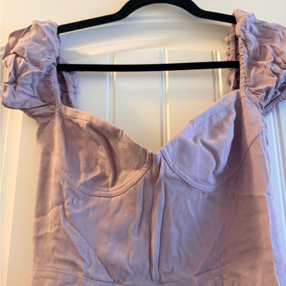 Aritzia Sunday Best Savannah Midi Dress Hazy Lilac with Thigh Slit - Picture 4 of 6